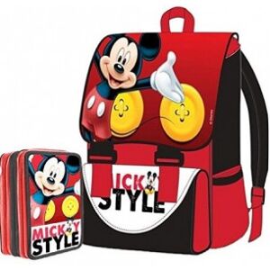 Disney Mickey Mouse - Kit Zaino Estensibile + Astuccio 3 Zip