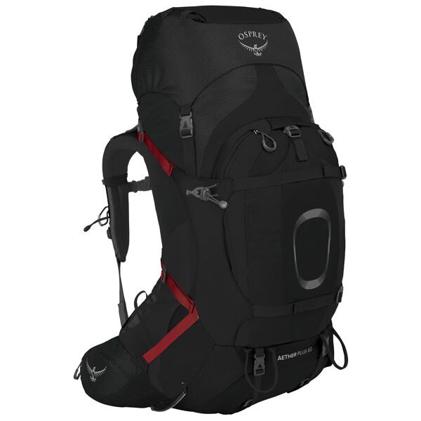 osprey aether plus 60 - zaino trekking black l/xl