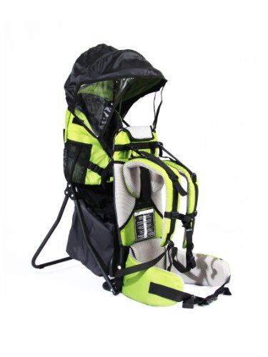 FA Sports , zaino porta bimbo Lil'Boss, con protezione dal sole, colore verde/grigio/nero, 50 x 38 x 90 cm