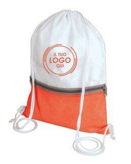 Gedshop 1000 Sacca asilo personalizzata con tasca zip colorata neutro o personalizzato
