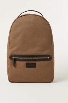 Ralph Lauren Rugzak van canvas met 12 inch laptopvak - Khaki/Dark Brown