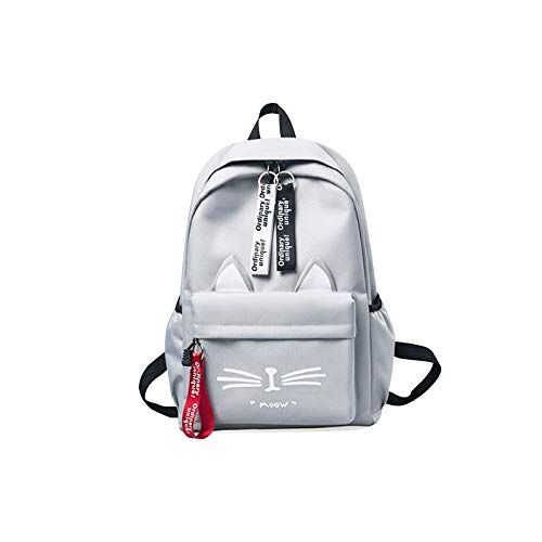 FANDARE Meisje Rugzak Casual Schooltassen Tiener Schooltas School Bag voor Reizen Winkelen College School Waterdichte Oxford doek Rugzaktassen Grijs