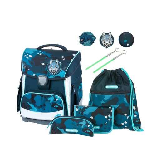 Schneiders Tolbag Plus Schooltassenset, 4-delig,, jungle, lichte schooltas