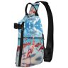 WURTON Fish Print Crossbody Rugzak,Reizen Wandelen Cross Bag Diagonaal, Fietstas, Zwerm roze flamingo's op het strand, One Size