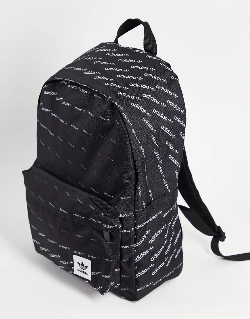 adidas Originals monogram all over print backpack in black  Black