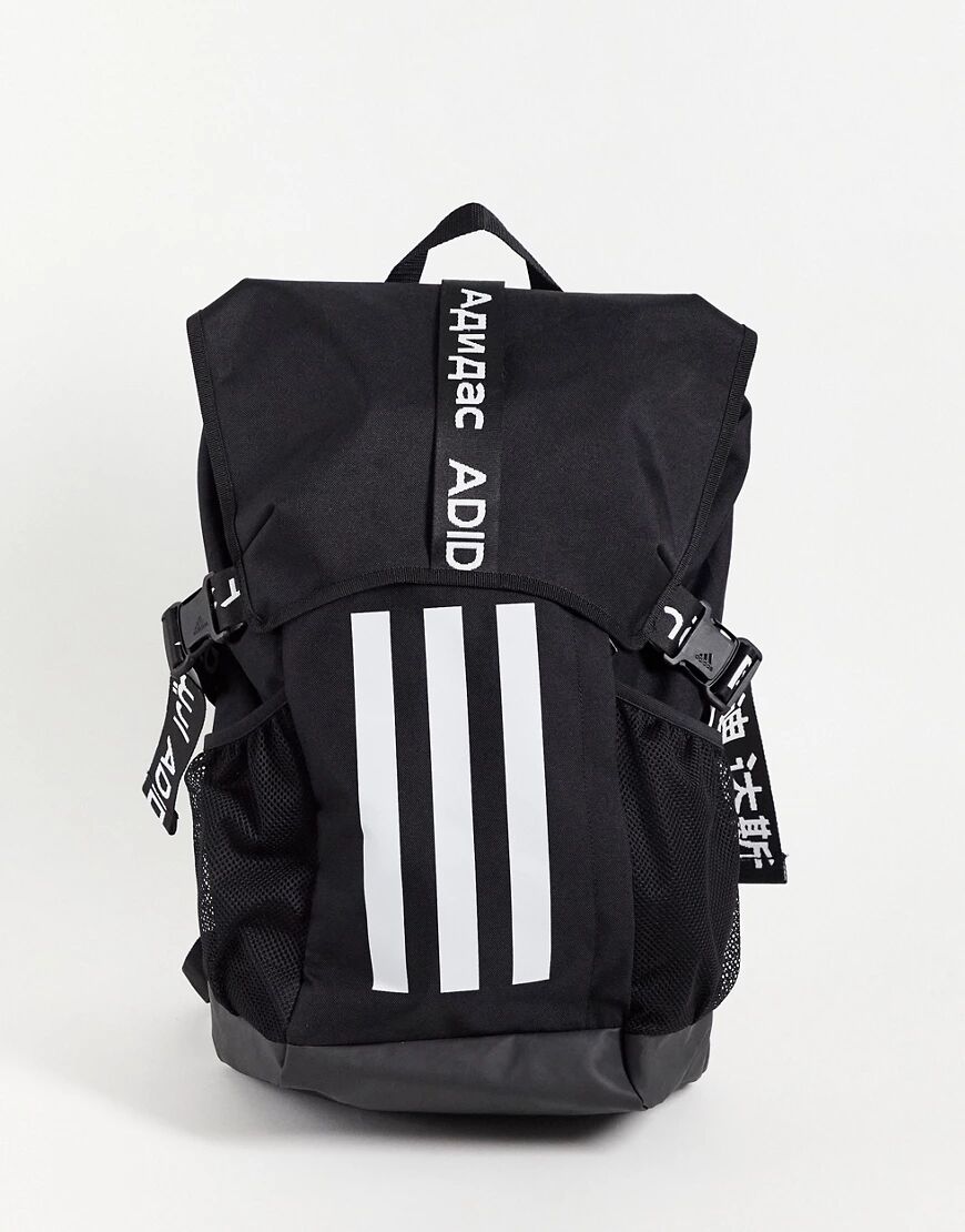 adidas performance adidas Training large backpack with three stripes and tape detail in black  Black
