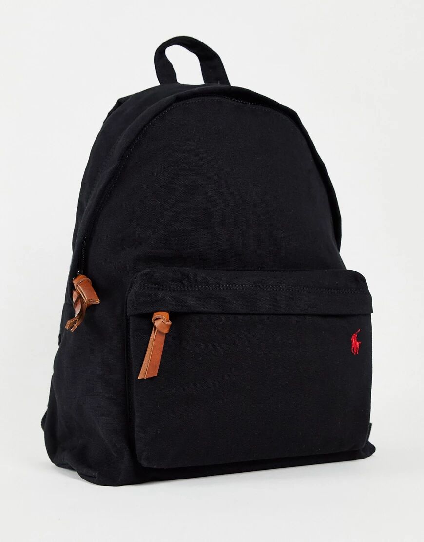 Polo Ralph Lauren canvas backpack in black with pony logo  Black