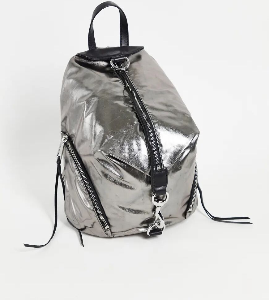 Rebecca Minkoff zip through backpack in silver  Silver