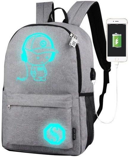 24hshop BackPack Ryggsekk / Dataveske med Usb Ladeuttak og kodelås