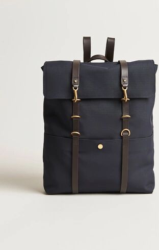 Mismo M/S Nylon Backpack Navy/Dark Brown