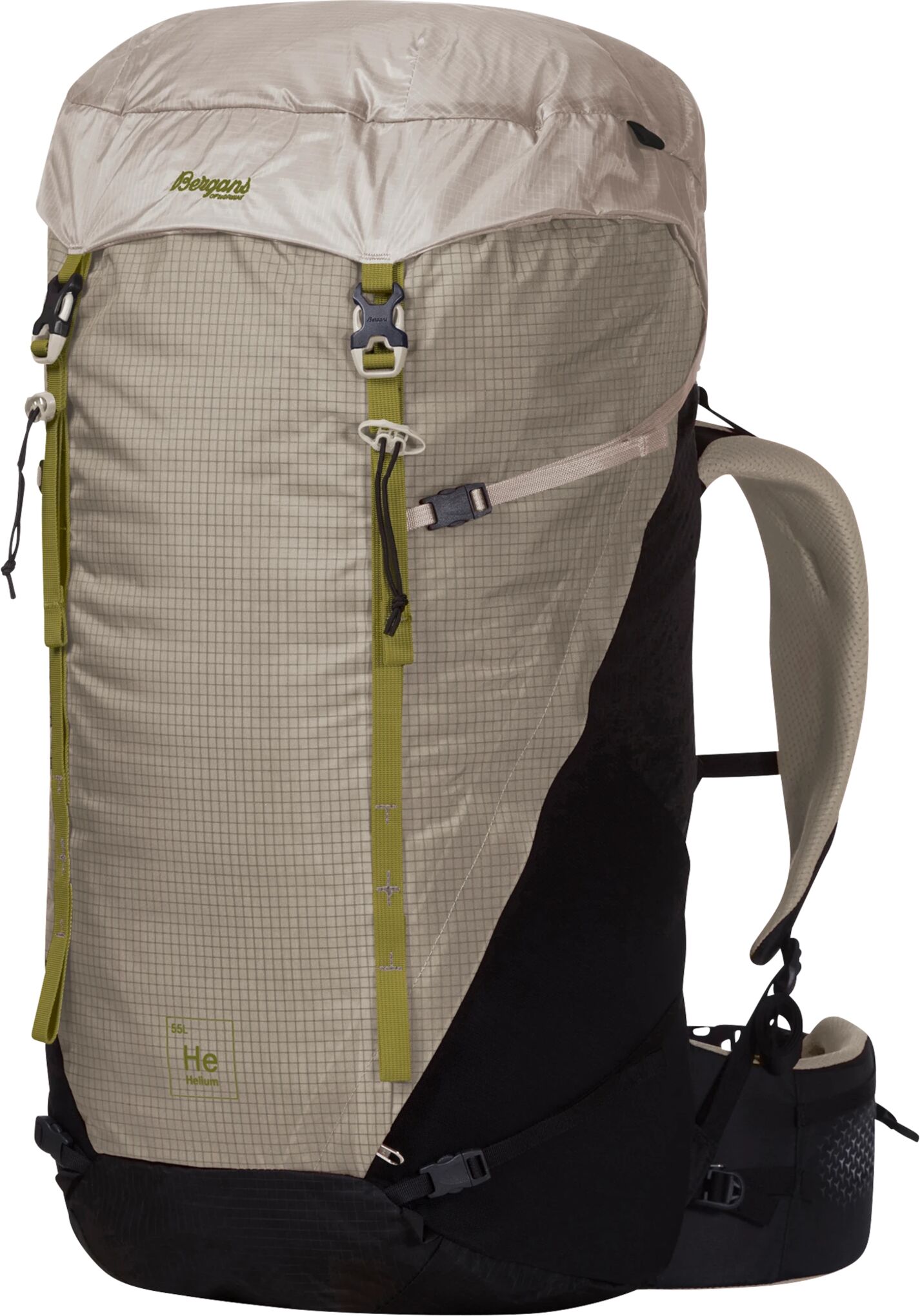 Bergans Helium V5 55, tursekk 55L Chalk Sand/black/dar