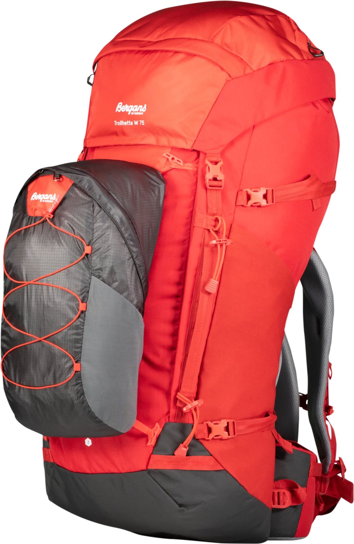 Bergans Trollhetta V5 W 75L, ryggsekk 75L Red/firered