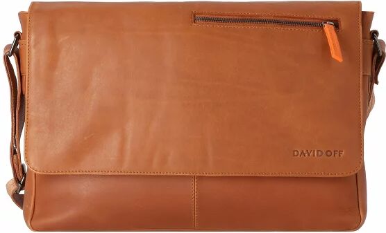 Davidoff Essentials Torba messenger skórzana 38 cm cognac  - brąz - Unisex - Dorośli,Mężczyźni,Damy