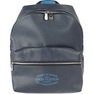 LOUIS VUITTON Discovery Backpack PM Daypack M30359 Taiga Blue Marine Silver Metal Fittings