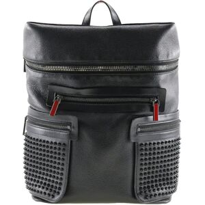 Vintage CHRISTIAN LOUBOUTIN Spike Studs Backpack/Daypack Apolbi 1165002 Calf Made in Italy Black Shoulder Handbag 2way A4 Double Zipper studs Men's