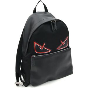 Fendi Backpack Monster Bugs Eye 7VZ042 Black Red Nylon Leather Day Bag Men Women