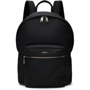 ZEGNA Black Deerskin Hoodie Backpack  - NER Black - Size: UNI - male