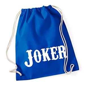Hellweg Druckerei Huuraa Gym Bag Joker Lettering Backpack Cotton 12 Litres Size with Motif for All Players Gift Idea for Friends and Family, Bright royal, standard size, Daypack