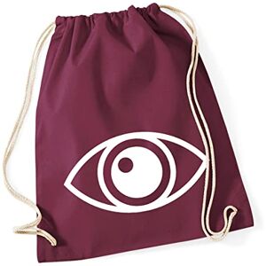 Hellweg Druckerei Huuraa Gym Bag Eye Eye Backpack Cotton 12 Litres Size with Stylish Motif Gift Idea for Friends and Family, burgundy, standard size, Daypack