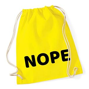 Hellweg Druckerei Huuraa Gym Bag Nope Lettering Backpack Cotton 12 Litres Size Yellow with Stylish Motif Gift Idea for Friends and Family, yellow, standard size, Daypack Backpacks