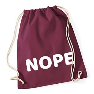 Hellweg Druckerei Huuraa Gym Bag Nope Lettering Backpack Cotton 12 Litres Size Burgundy with Stylish Motif Gift Idea for Friends and Family, burgundy, standard size, Daypack Backpacks