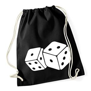 Hellweg Druckerei Huuraa Gym Bag Cube Dice Backpack Cotton 12 Litres Size with Motif for All Meiern Fans Gift Idea for Friends and Family, black, standard size, Daypack