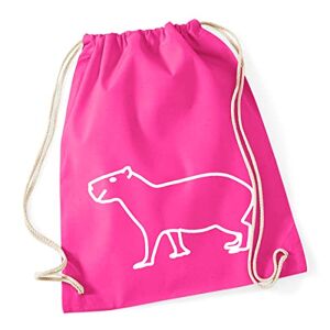 Hellweg Druckerei Huuraa Gym Bag Wombat Silhouette Backpack Cotton 12 Litres Size with Motif for All Animal Lovers Gift Idea for Friends and Family, fuchsia, standard size, Daypack
