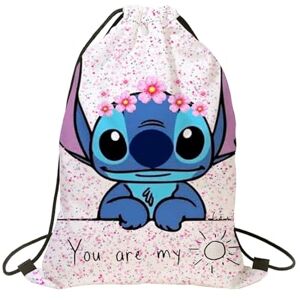 Generic Travel Drawstring Bag for Boys and Girls- Cute Cartoon Printed Drawstring Backpack, Party Decorations Gift Bag, Yoga Sport Gym Sack Mini Travel Daypack for Men & Women