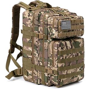 QT&QY 45L Military Tactical Backpacks Molle Army Assault Pack 3 Day Bug Out Bag Hiking Treeking Rucksack