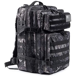 QT&QY 45L Military Tactical Backpacks Molle Army Assault Pack 3 Day Bug Out Bag Hiking Treeking Rucksack