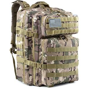 Long Keeper Military Tactical Backpack, 45L Army Large Backpack for Men Women, Molle Bug Out Bag Rucksack Daypack for Outdoor Hiking Camping Trekking