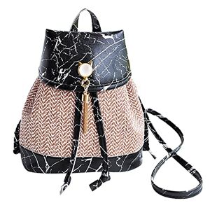 Jaxich Outdoor Christmas Decorations Anti-Theft Backpack Casual Daypack Men Women Women Cover Type Drawstring Stone Pattern Tassel Bag Weave Small Backpack Lock Anti-Theft Backpack Lightweight Travel Bag Casual Backpacks Purse for Girls