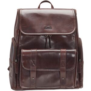 Mancini Men's Buffalo Backpack with Zippered Laptop, Tablet Compartment - Brown