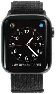 Apple Watch Series 4 Nike+ Aluminiumgehäuse grau 44mm mit Sport Loop schwarz (GPS) grau