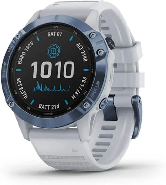 Garmin Fenix 6 Pro Solar Edition Steinweiß/Blau