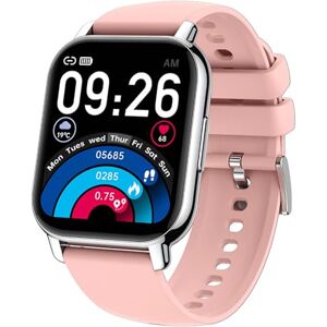 HCPQQ Reloj Inteligente Hombre Mujer, Smartwatch, 1,85'' TFT avec fonction Llamadas y WhatsApp Mensajes Bluetooth, pour iOS Android Teléfono, Rose