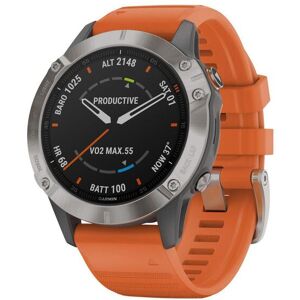 Garmin Smartwatch »fenix 6 Sapphire Orange/Silberfarben« silberfarben Größe