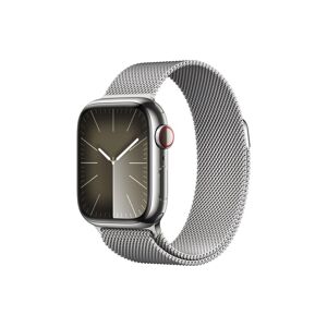 Apple Smartwatch »Series 9, GPS + Cellular, Edelstahl-Gehäuse mit Milanaise... Silberfarben Größe