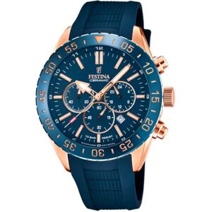 Festina - Chronograph Uhr, Ceramic, 34mm, Blau