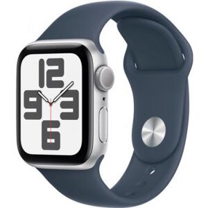 Apple Watch SE (2023) (silber/blau, 40 mm, Sportarmband, Aluminium)