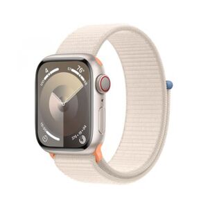 Apple Watch Series 9 (silber/beige, Aluminium, 41 mm, Sport Loop, Cellular)