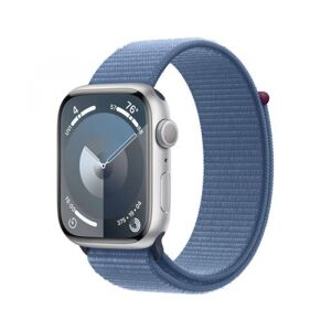 Apple Watch Series 9 (silber/blau, Aluminium, 45 mm, Sport Loop)