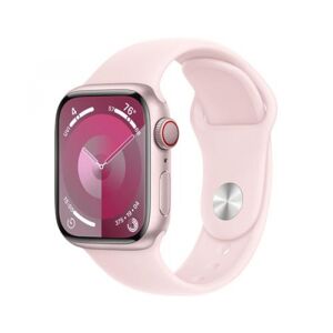 Apple Watch Series 9 (silber/rosé, Aluminium, 41 mm, Sportarmband, Cellular)