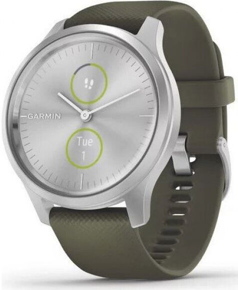 Garmin vivomove Style - Aktivitäts-Tracker - Silber/Moosgrün