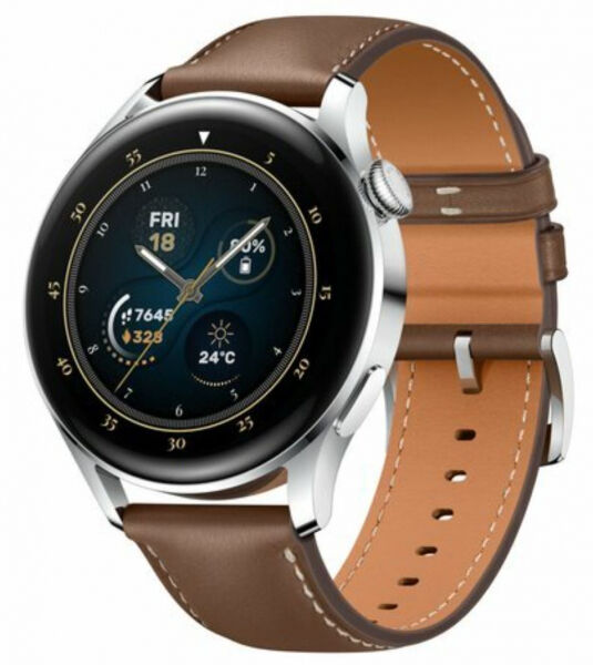 Huawei Watch 3 - Smartwatch - Edelstahl/Braun