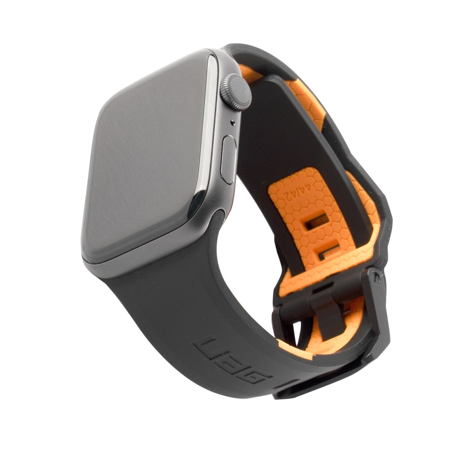 Urban Armor Gear Řemínek pro Apple Watch 42mm / 44mm / 45mm - UAG, Civilian Strap Black/Orange