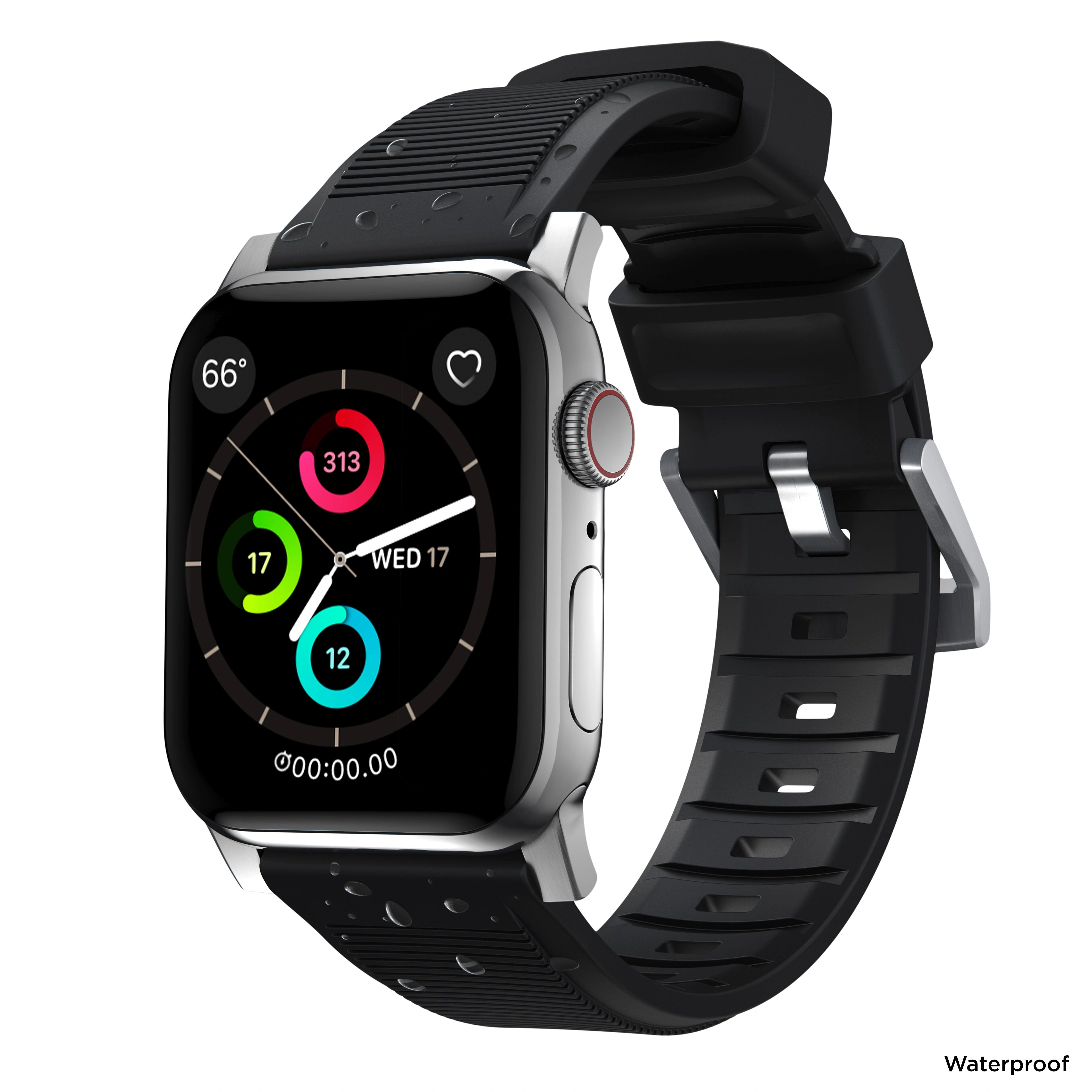 Nomad Řemínek pro Apple Watch 42mm / 44mm / 45mm - Nomad, Rugged Black Silver