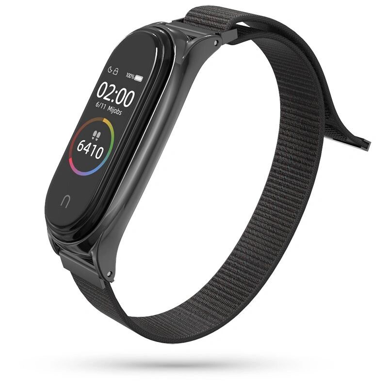 Tech-Protect Řemínek pro Xiaomi Mi Band 5 / 6 - Tech-Protect, Nylon Black