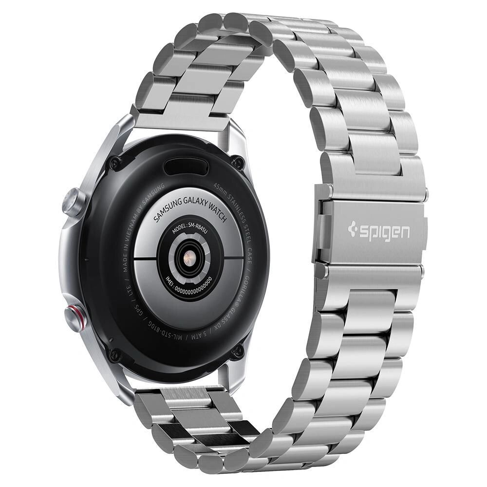 Spigen Kovový řemínek pro Samsung Galaxy Watch 45mm / 46mm - Spigen, Modern Fit Silver