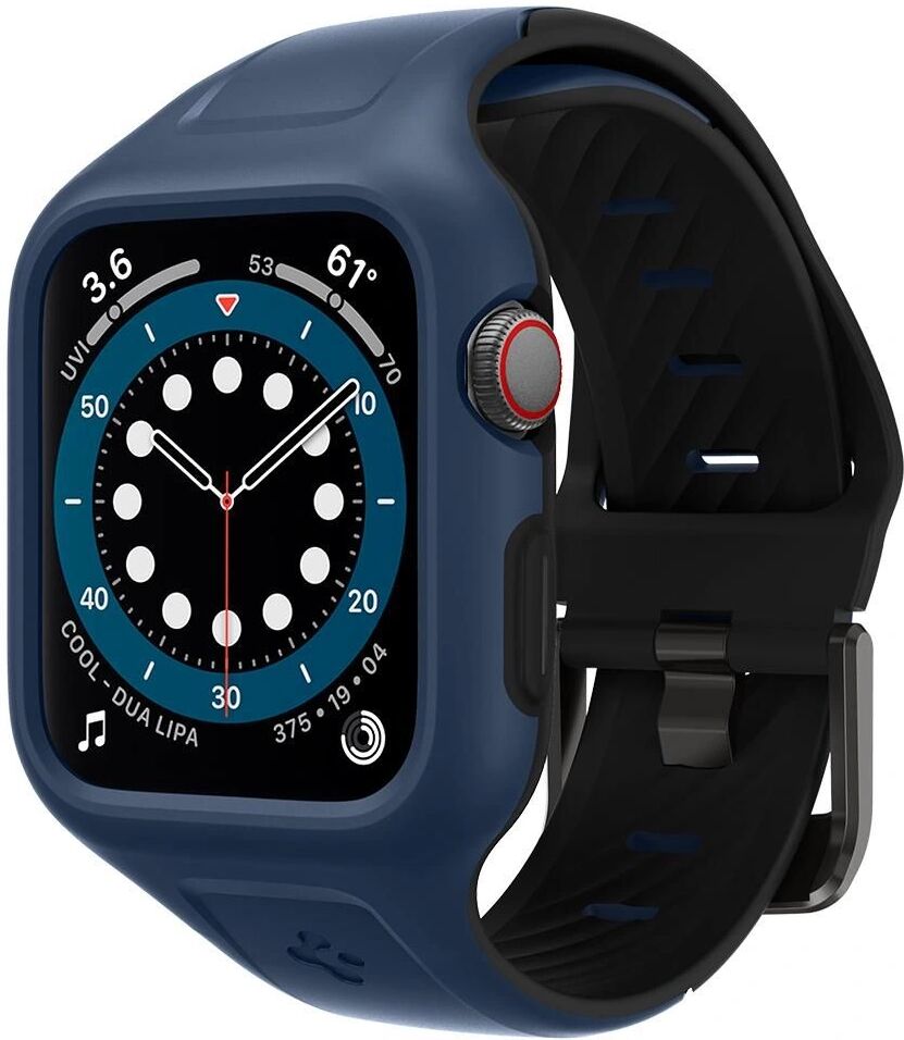 Spigen Řemínek s krytem pro Apple Watch 44mm - Spigen, Liquid Air Pro Blue